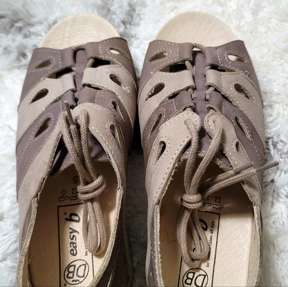 Easy B Taupe Ghillie-Tie Causal Shoes - Picture 2 of 10